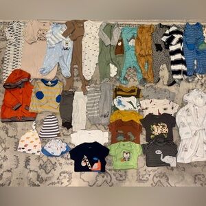 HUGE Mixed Lot of 33 pc Baby Boy Clothes 0-3, 3 & 3-6 Months.